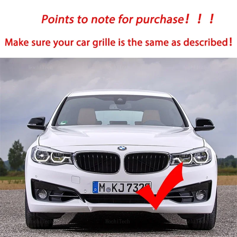 Pair Fromt Bumper Car Styling Kidney Racing Grille For BMW 3 Series GT F34 2012-2020 Repalcement Dual Slat Gloss Black