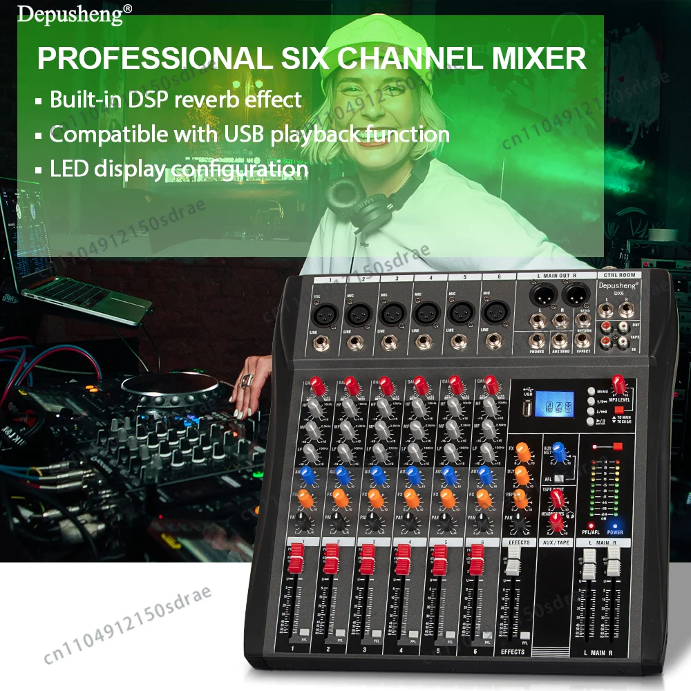 6//8/12 Channel Professional Audio Mixer  Studio Audio Console USB MP3 Input 48v Phantom Power DJ Console