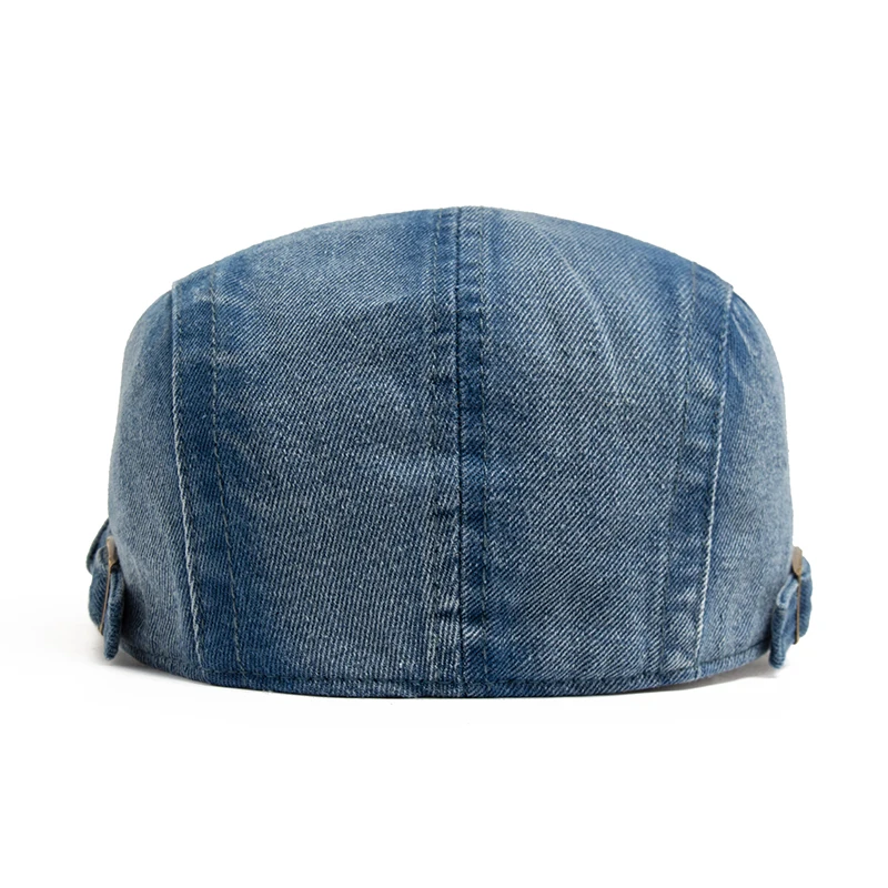 Fashion Ripped Denim Beret Vintage Men Women Newsboy Cap Spring Autumn Casual Cotton Flat Visor Hat Summer Berets Adjustable