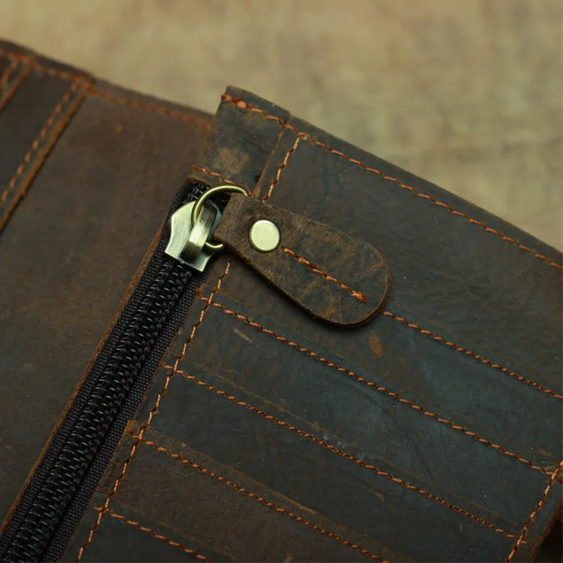 Anti-theft Wallet Men Dragon Design Vintage Purse Guenuine Cow Leather Card Case Ticket Key Holder Portable Pouch Bag Keep Cards