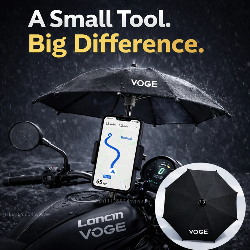 

For Loncin Voge Motorcycle Phone Umbrella Holder Waterproof Sunshade Anti Glare Rainproof Handlebar GPS Mount