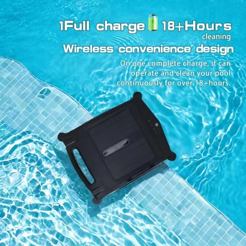10W Solar Powered Automatic Robotic Pool Skimmer Cleaner Swimming Pool Surface Cleaner