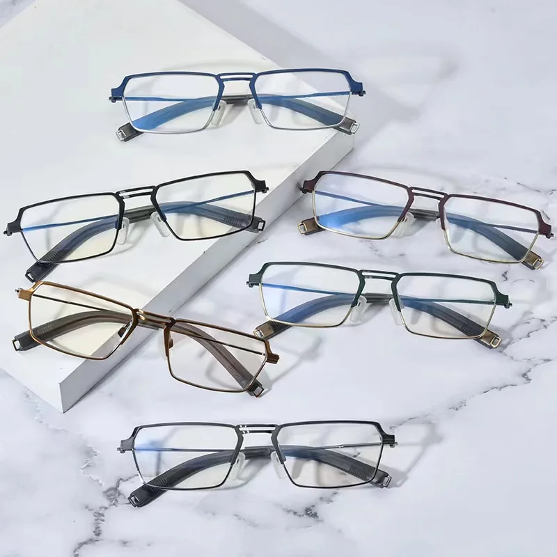 Japanese Designer Retro Personality Glasses Frame Men Vintage Square Pure Titanium Light Eyeglasses Small Myopia Reading Eyewear