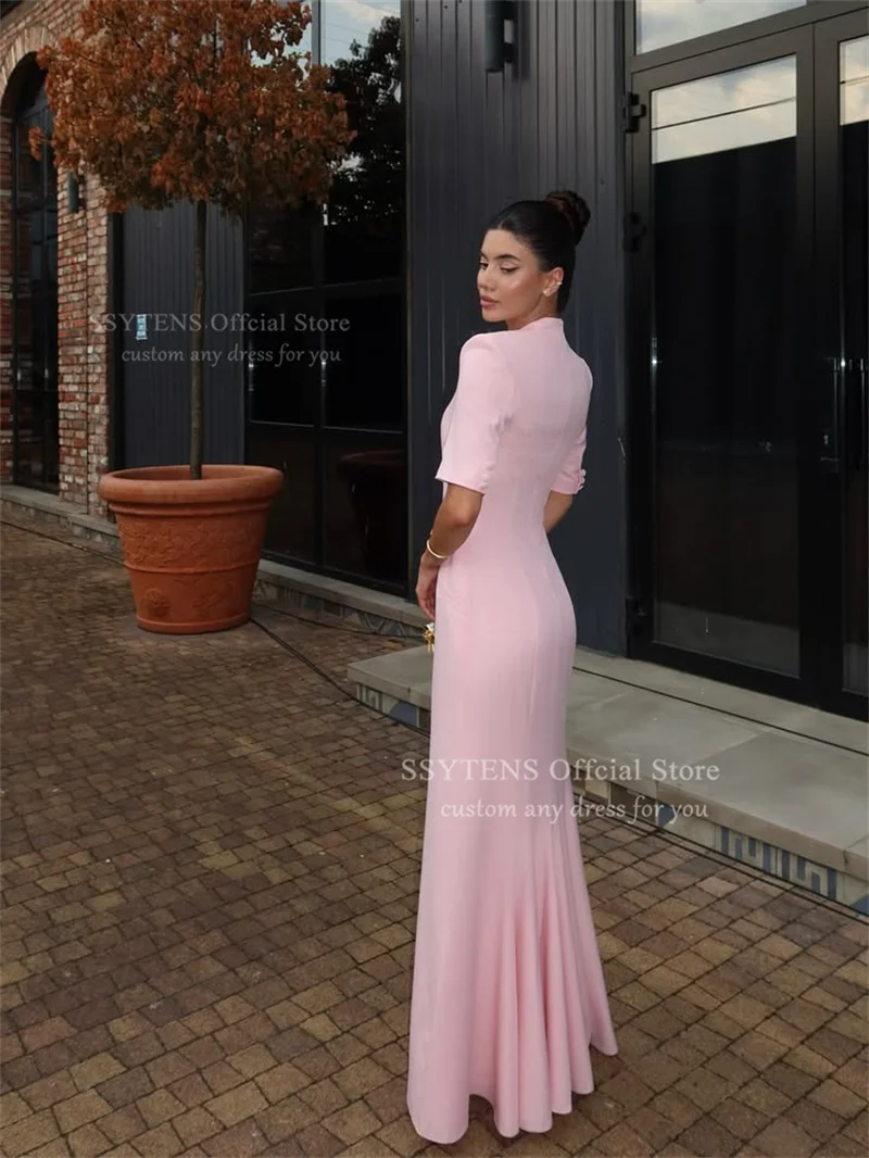 SSYTENS Elegante Abendkleider Rosa Satin Meerjungfrau Party Kleider Vestidos De Boda Para Fiestas Frauen Hochzeit Prom Kleid Angepasst