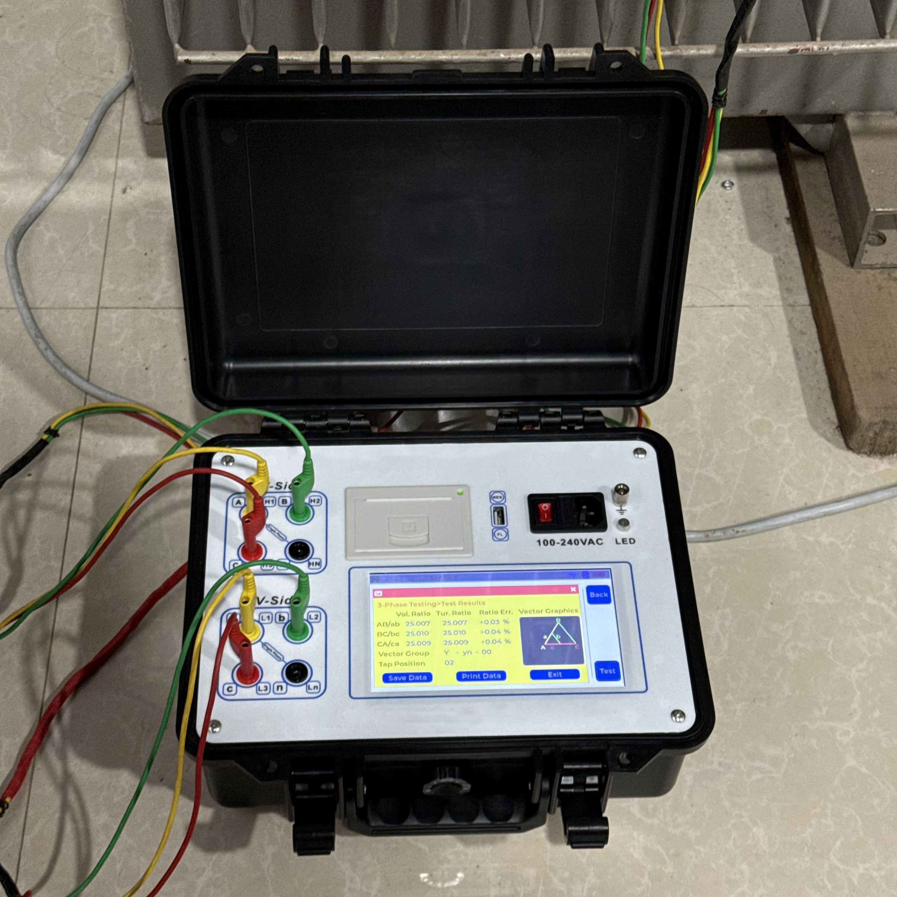 Touch Screen Output Short Circuit Reminder Neutral Point Transformer Turns Ratio Tester TTR With Tested Up to 99 Gears Function