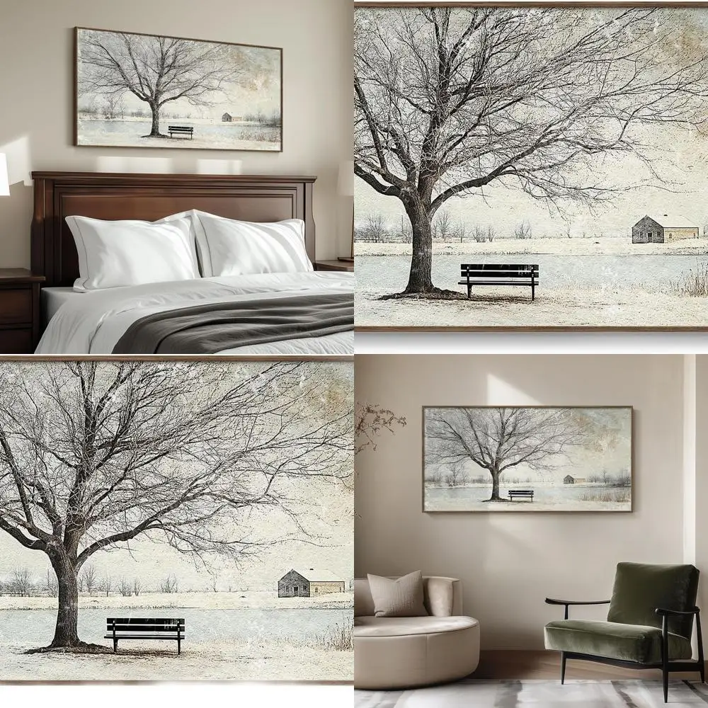 

Элегантный пейзаж дерева и озера для живых помещений, 30x60