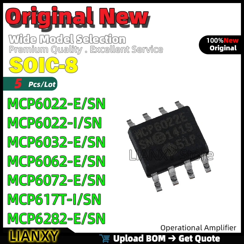 5Pcs SOIC-8 MCP6022…