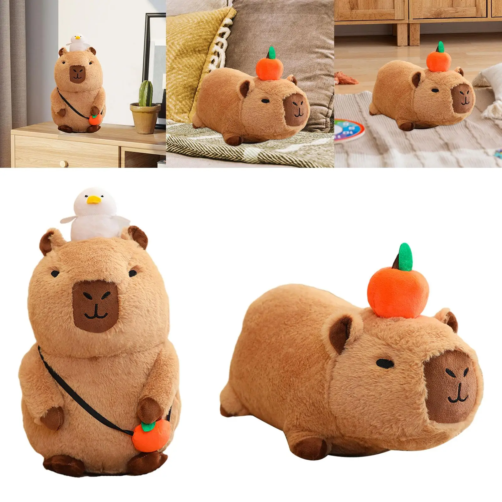 Capybara Plush Toys Plush Figure Toy with Sound 40cm Decor Capybara Stuffed Toy for Sofa Car Family Boy and Girls