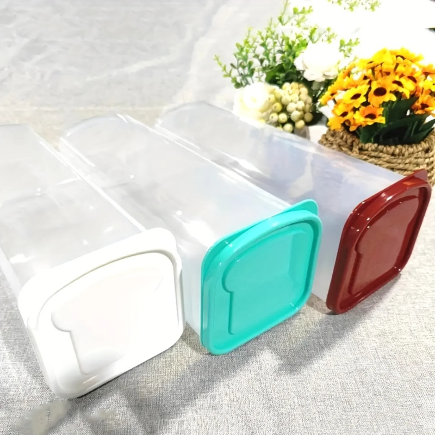 Bread Box with Lid - Food Preservation, Leak Proof, Portable, Dustproof - Bread, Toast, Fruit Organizer