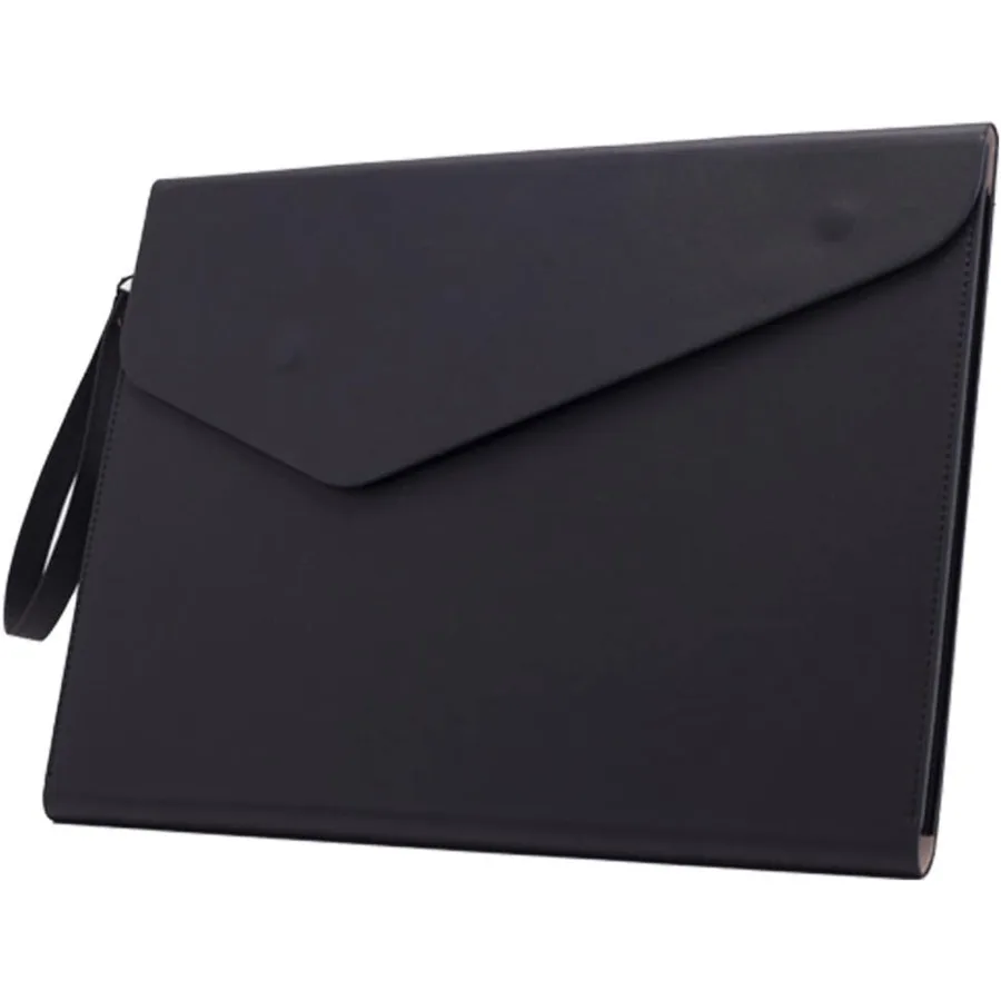 

Папка из искусственной кожи формата А4, держатель для документов, стильный портфель-конверт с ремешком и невидимой магнитной застежкой, черный цвет