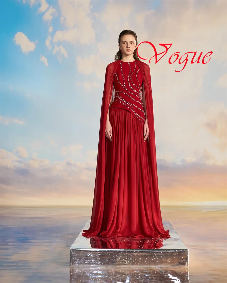 

Customized Graceful Burgundy Chiffon Evening Dress ClassicClassic Crew Neck Cap Sleeve Shawl Zipper Back Beading Cocktail Dress