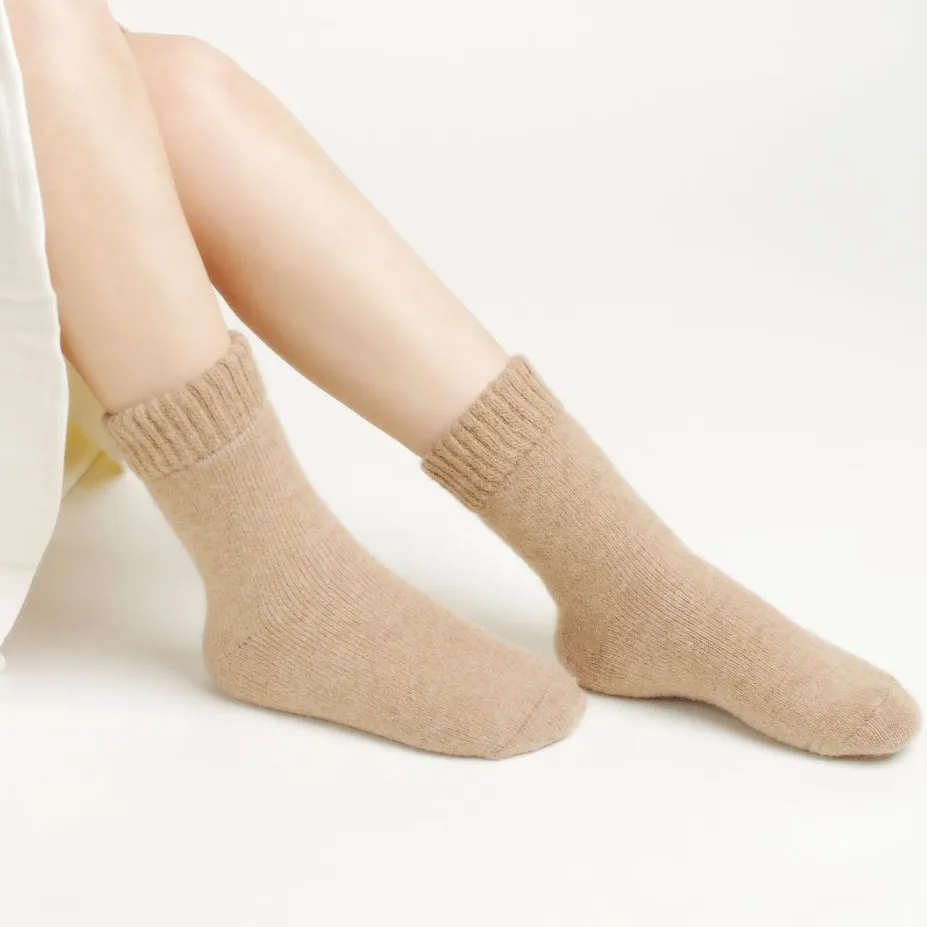 Sock Leisure Athletic Sports Crew Dress Winter Thickened Wool Women Angora Rabbit Wool Thickened Warm Loop Towel  B2W115