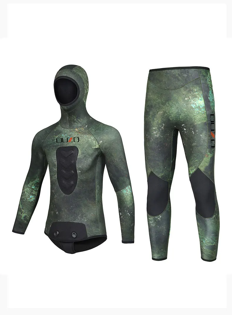 3,5 mm CR Neopren-Tauchanzug mit offenen Zellen, Freitauchanzug, Tarnanzug, Ganzkörperanzug für Herren, zum Schnorcheln, Schwimmen und Speerfischen – Detail 7