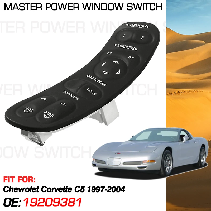 

Car Power Window Master Switch Button 19209381 21 Pins For Chevrolet Corvette C5 1997 1998 1999 2000 2001-2004 10318809 10092804