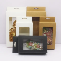 10 pezzi nero/carta kraft/scatola da appendere per finestra bianca set di scatole regalo/custodia per telefono/display per biancheria