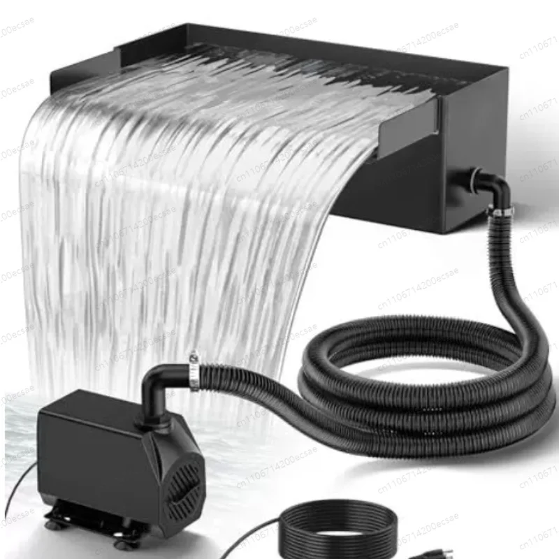 Pond Waterfall Spillway Kit with Pump  And Spillway Corrugated Tubing 304 Stainless Steel Garden FountainLandscape decoration