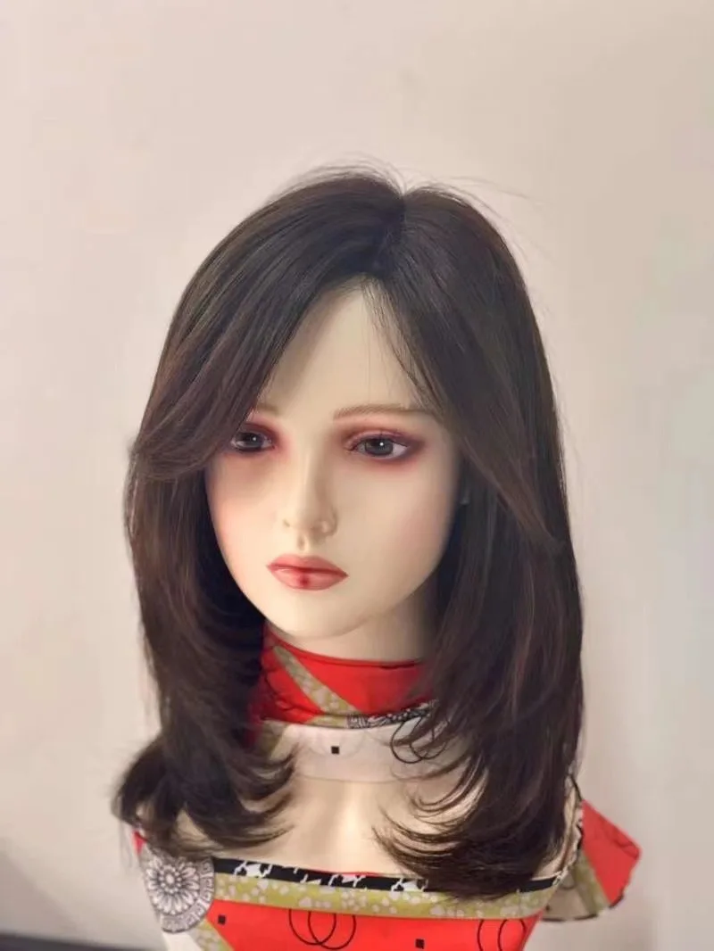 Tête de Mannequin de Maquillage à Pois Rouges, Peau Beige, Tête de Perruque Féminine, Sans Initiation, Fausse Tête en PVC pour Exposition de Perruques