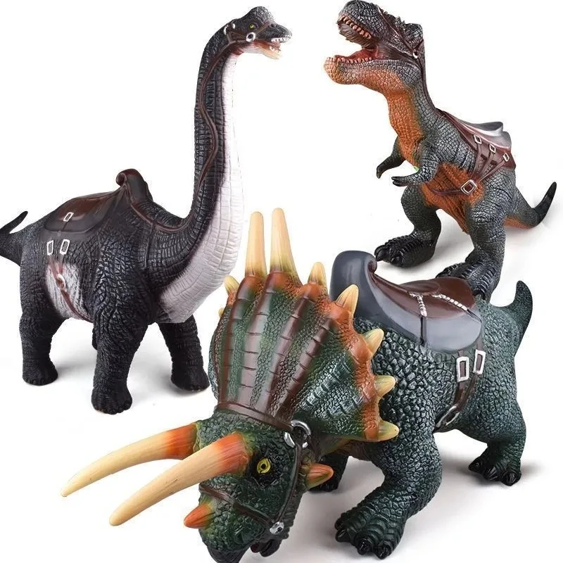 Oversized simulation soft rubber dinosaur mount dinosaur toy Tyrannosaurus Rex Triceratops Brachiosaurus animal model boy child