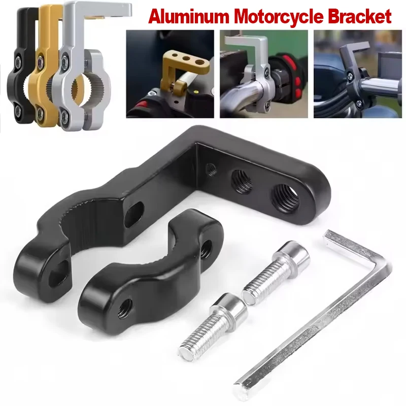 

Motorcycle Mount Easy Installation & Stable Performances Handlebar Aluminum Bracket set for Spotlights & Map Device