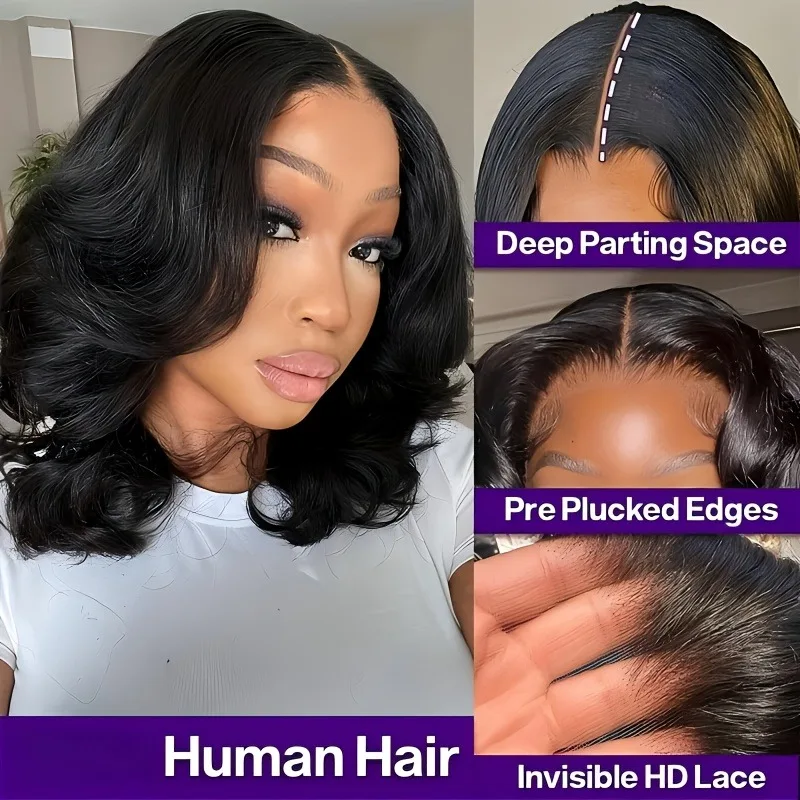 13x4 شعر مستعار بدون صمغ Bye Bye عقدة شعر مستعار دانتيل قبل قطعها قبل قطع للمبتدئين الجسم موجة الدانتيل الجبهة خصلات الشعر المستعار الإنسان للنساء ناتورا