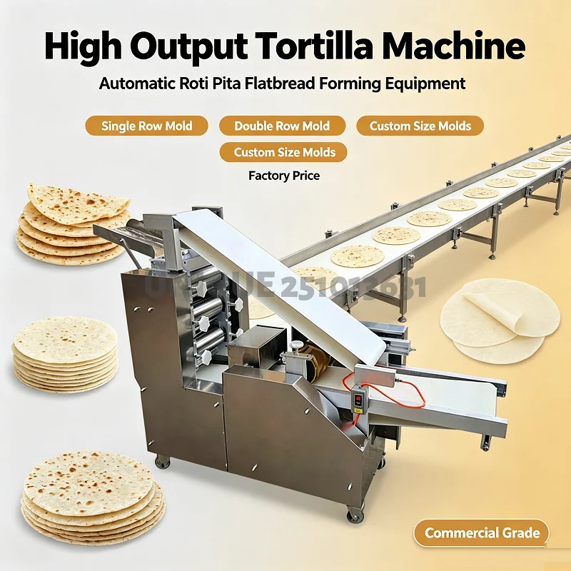 Commercial 220/110V Flat Bread Press Machine Multi Size Mexican Tortilla Turkish Indian Chapati Maker Snack Making Equipment