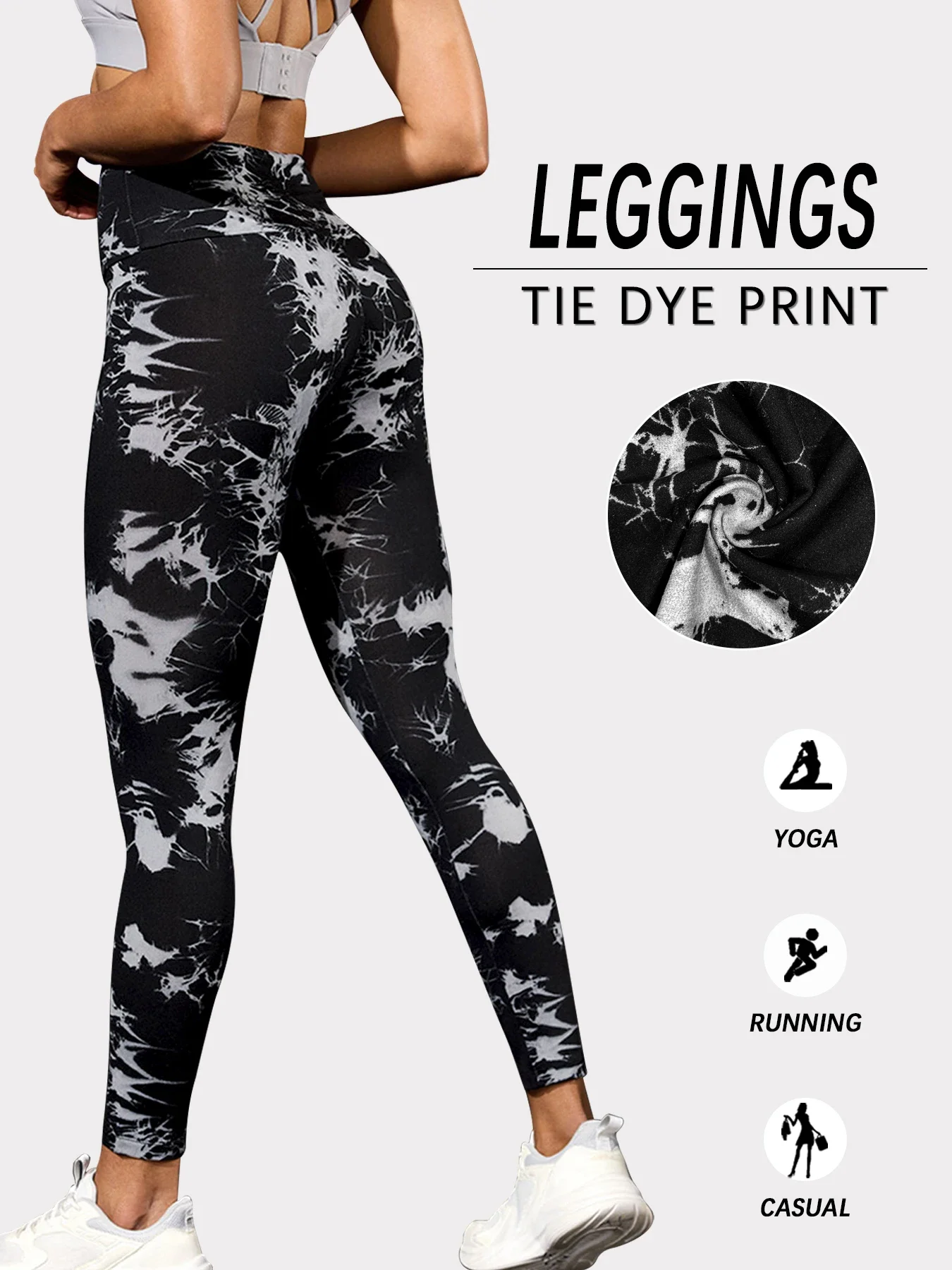 Leggings tie-dye da donna a vita alta: super morbidi, non trasparenti, design push up, perfetti per allenamenti in palestra, corsa, yoga