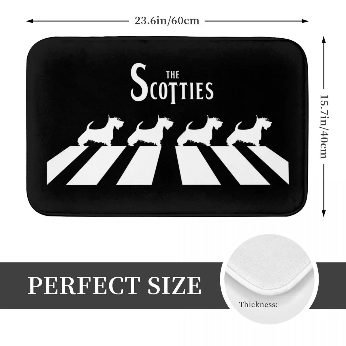 The Scotties Scottish Terrier Dog Non-slip Doormat Floor Mat Sand Scraping Carpet Rug for Kitchen Entrance Balcony Footpad Mats