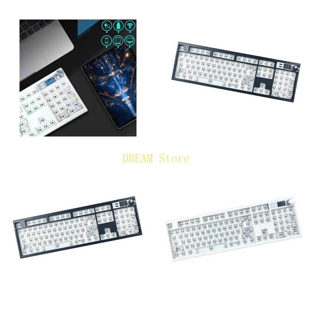 

GMK104 DIY Mechanical Keyboard Customizable With Rotary Knob and Lcd Display best sale
