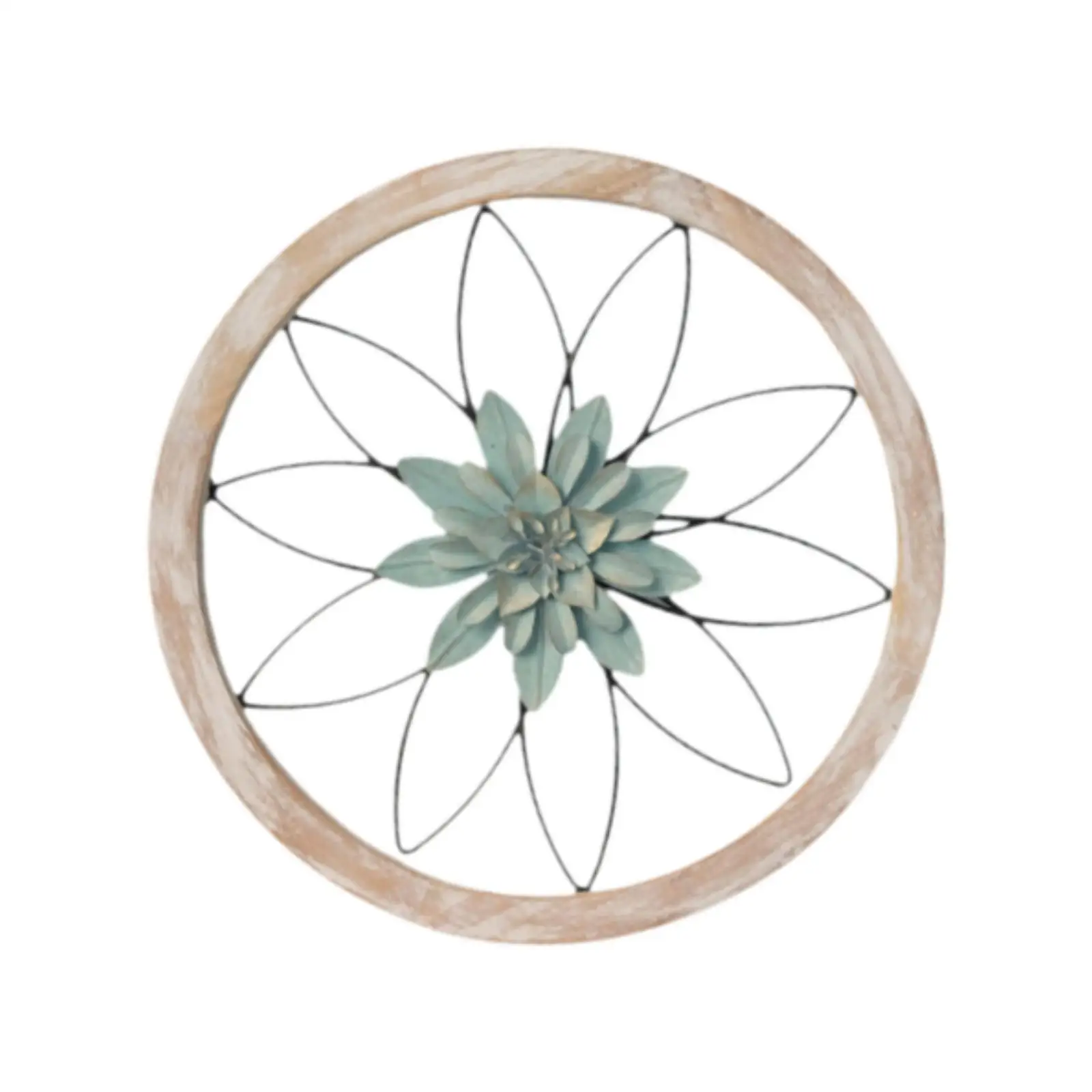 Flower Metal Wall Decor Round Modern Creative Rustic Decorative Wall Sculpture for Home Corridor Office Farmhouse Bedroom