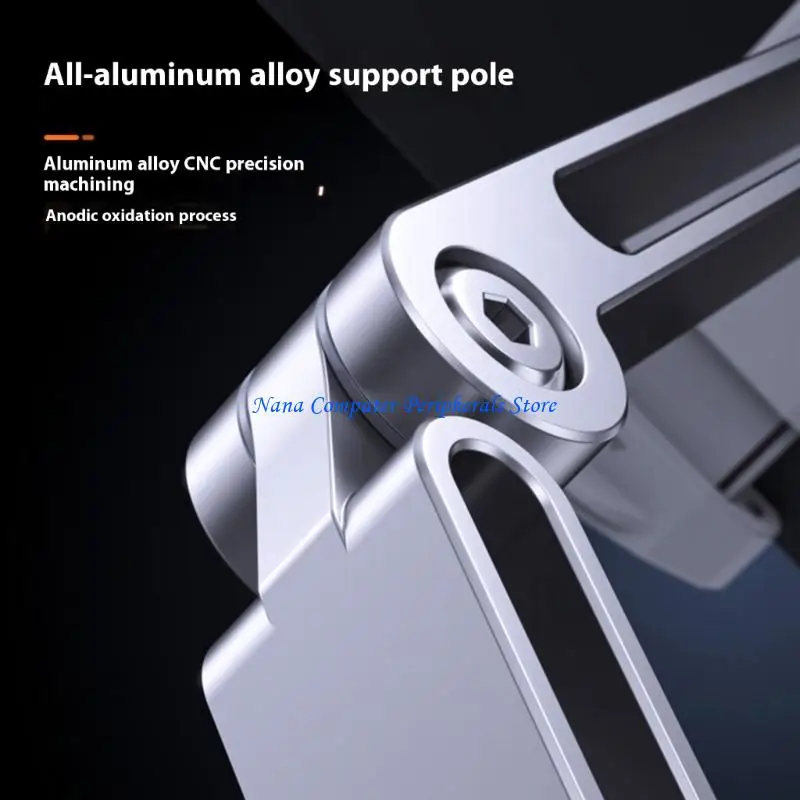 F68C Tablet Holder for Bed Adjustable Tablet Phone Bed Stand Mount 360 Degree Rotatable Foldable Aluminum Arm Holder