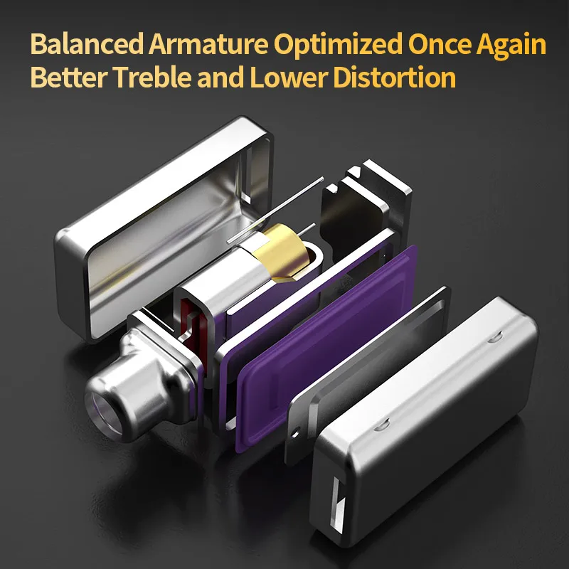 KZ-ZSN Pro 2 In Ear Metal Fones De Ouvido, HiFi Bass Headphone, Monitor Earbuds, Esporte Headset, 1BA + 1DD Tecn