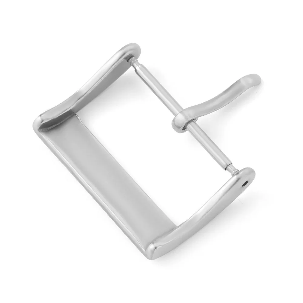 Solid Square Design Watch Band Buckle Matte Polished Finish 18/20mm Stainless Steel Buckle Silver Black Gold Pin Clasp Type