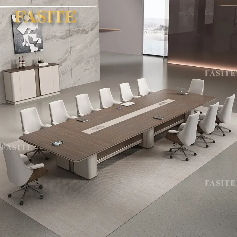 For Office Meeting Table and Chair Set Simple Modern Large Rectangular Conference Desk Guest Negotiation Staff Workbench