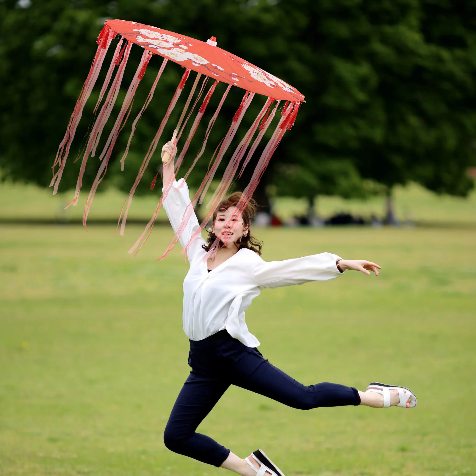 

Silk Blossom Photo Props Stage Holiday Umbrella Decor Performance Umbrella Home Decor Festival Party Gift