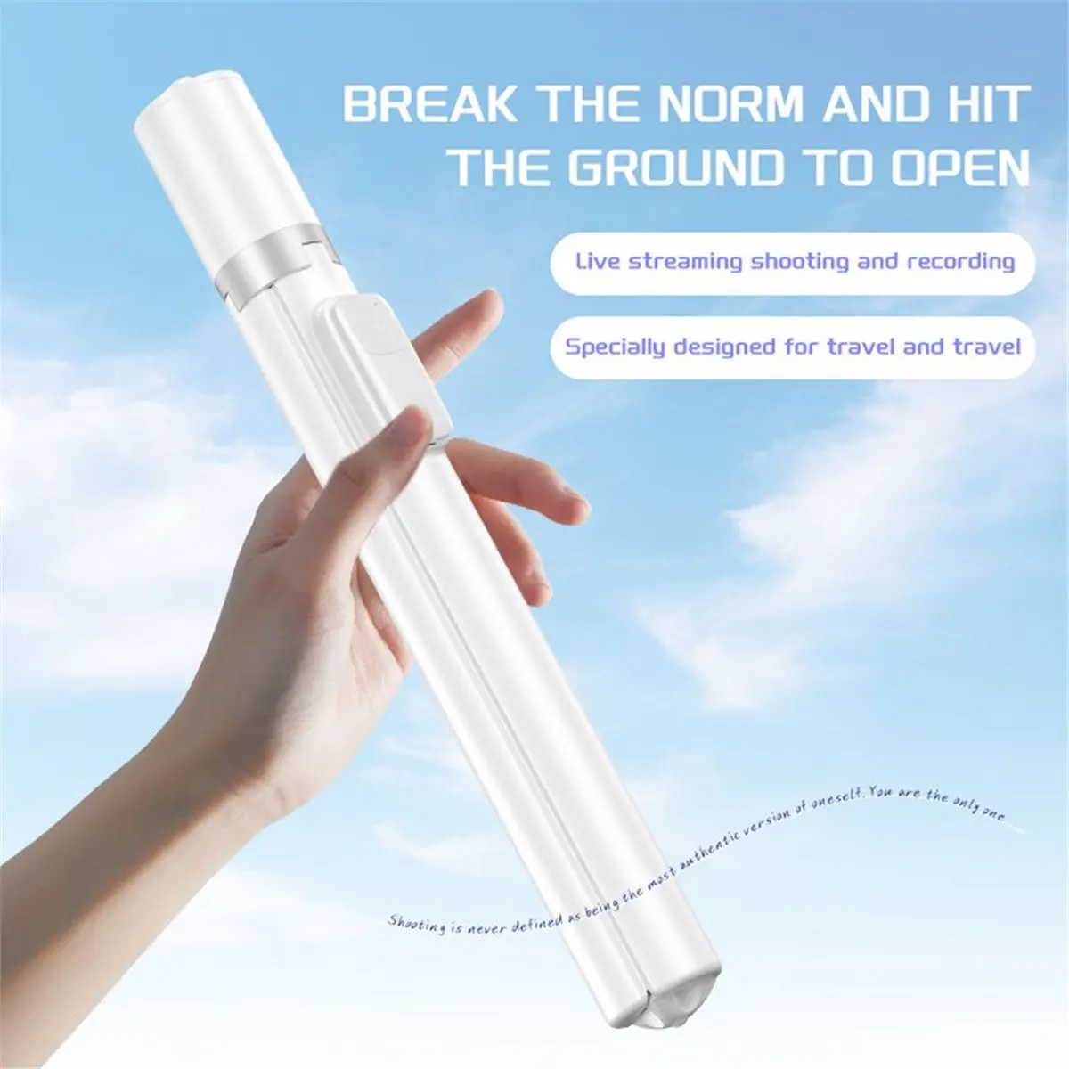 Auto Open/Close Phone Tripod Stand 360° Rotatable Selfie Stick with Zoom Bluetooth Remote Extendable Tripod for Phone