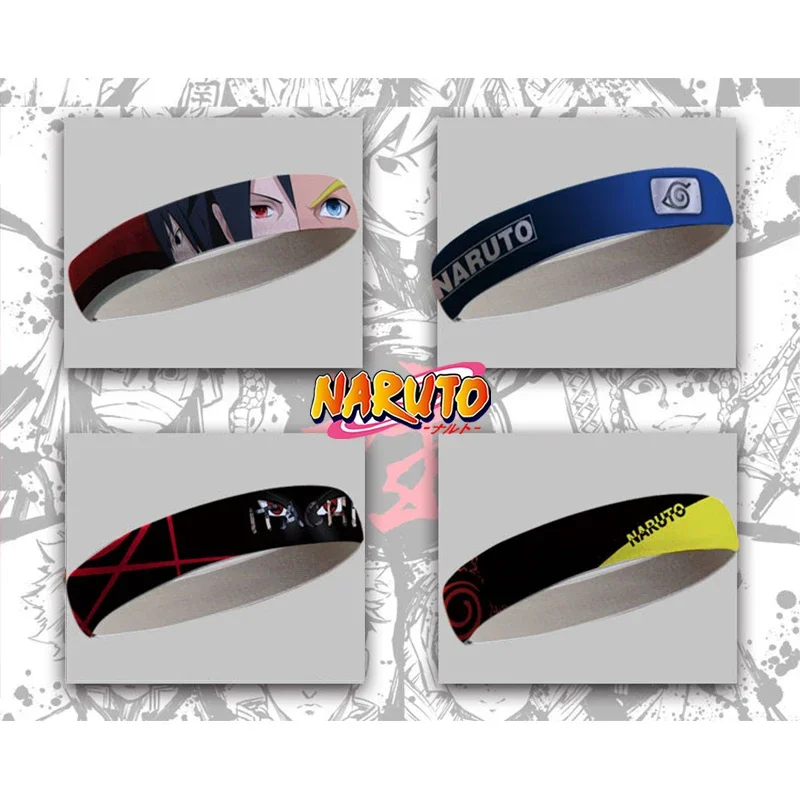 Naruto Sports Headband Anime Hair Band Trend Sweat-Absorbing Running Fitness Headwear Cosplay Props Unisex Trendy Hip-hop Gifts