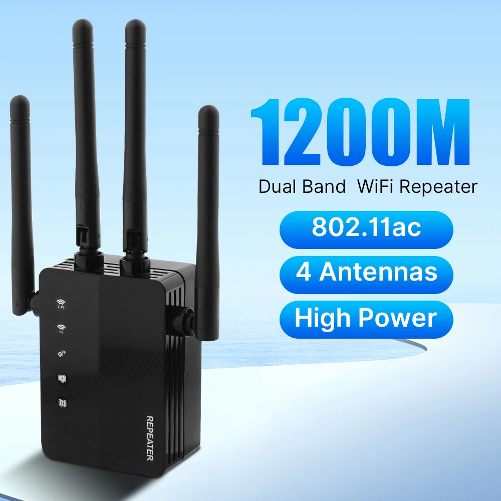 AC1200M Wifi Wireless Repeater Dual band 2.4G 5G WiFi Repeater WIFI Range Extender 802.11ac 1200M WiFi Amplifier Router
