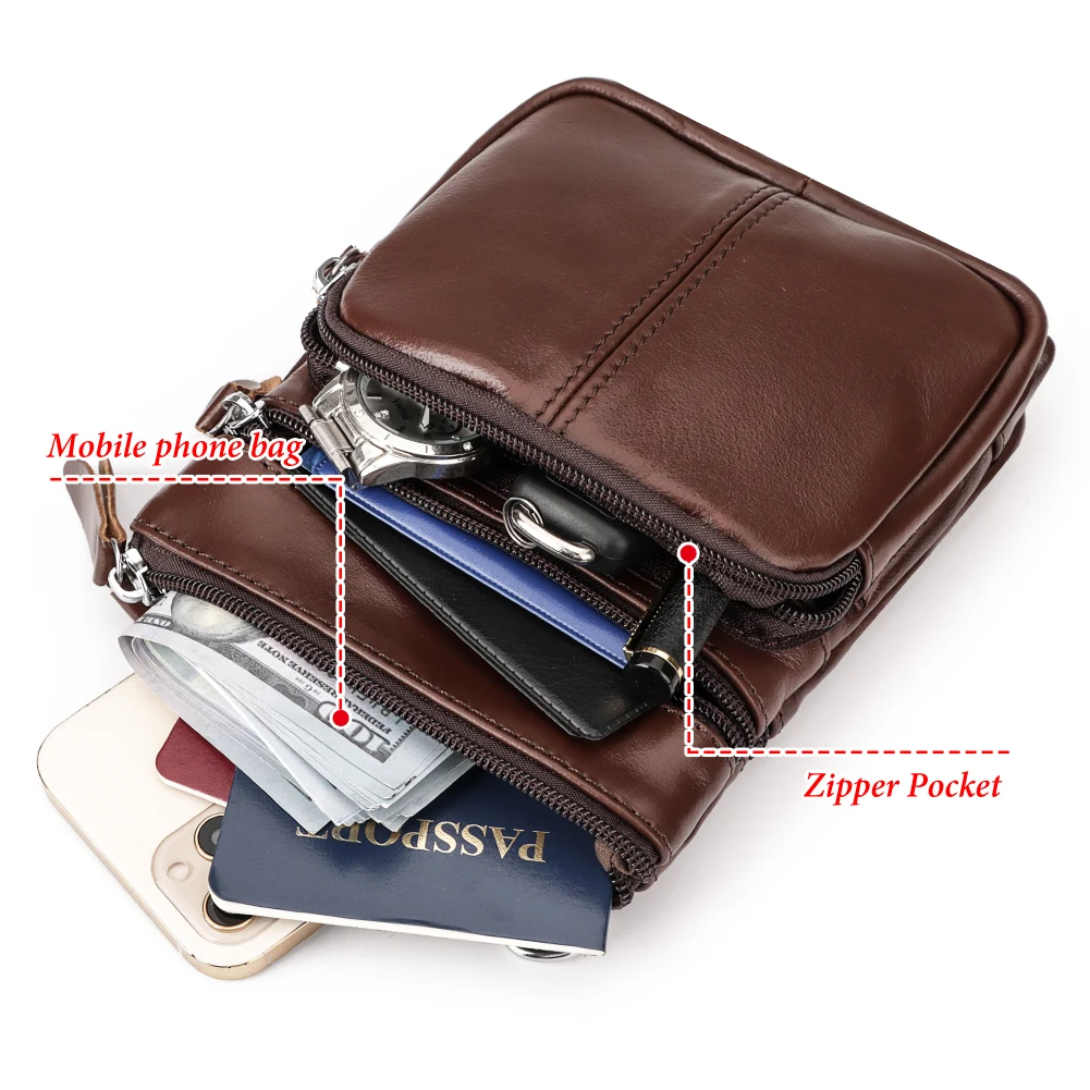 Brand First Layer Leather Men Shoulder Bag for Ipad Casual Messenger Bag High Quality Small Male Travel Designer Handbag Bolso