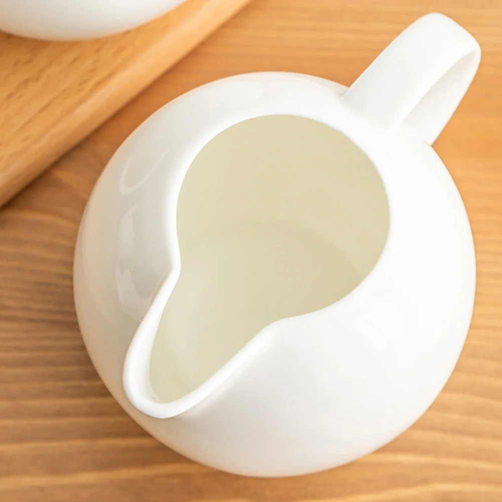

Ceramic Milk Jug Small Creative Handle Coffee Creamer Pitcher for Home Restaurant Hotel Coffee Syrup Dispenser