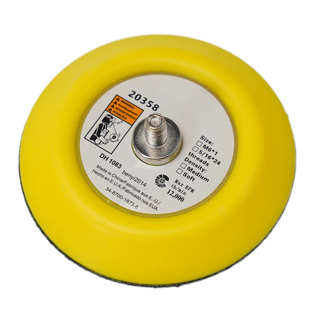 Set of 2 Sanding Polishing Backing Pads 3 Inch 75mm with M6 Thread for Use with For Air Sanders and Pneumatic Tools