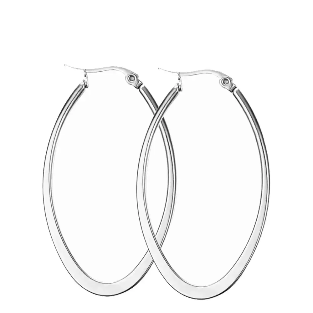 Oval Hoop Earrings for Women Large Big,Everyday Wear,Lightweight Water Drop Design,Gift Idea for Mother