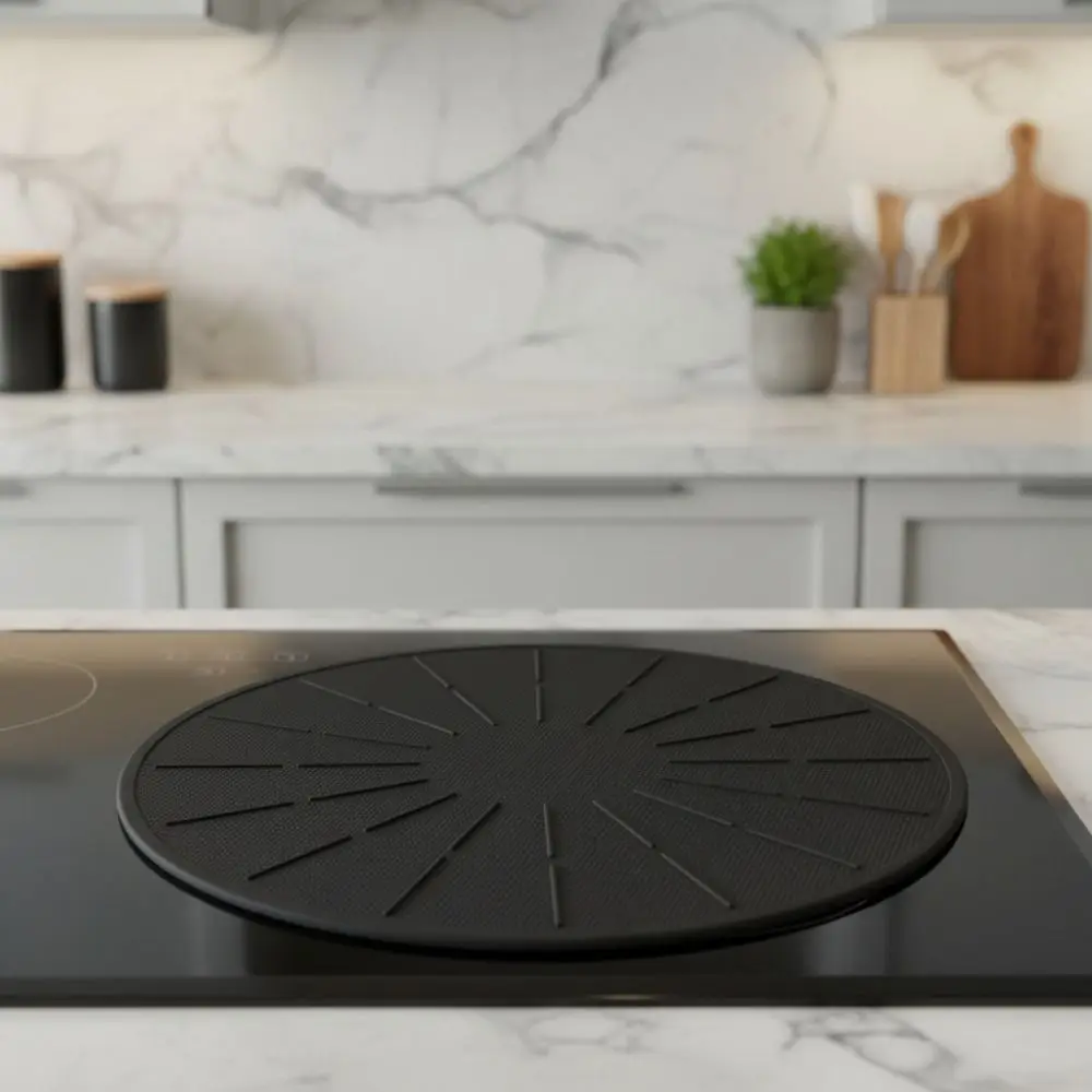 Round Induction Cook-top Mat Scratch Resistant Silicone Fiberglass Cooker Protection Pad Heat Resistant Non Slip