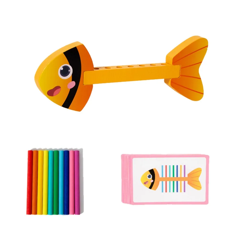 Bâton de correspondance des couleurs en bois, jeux d'équilibre, jouets sensoriels, apprentissage précoce, tri des couleurs, Puzzle, jouet, dessin animé à moteur fin
