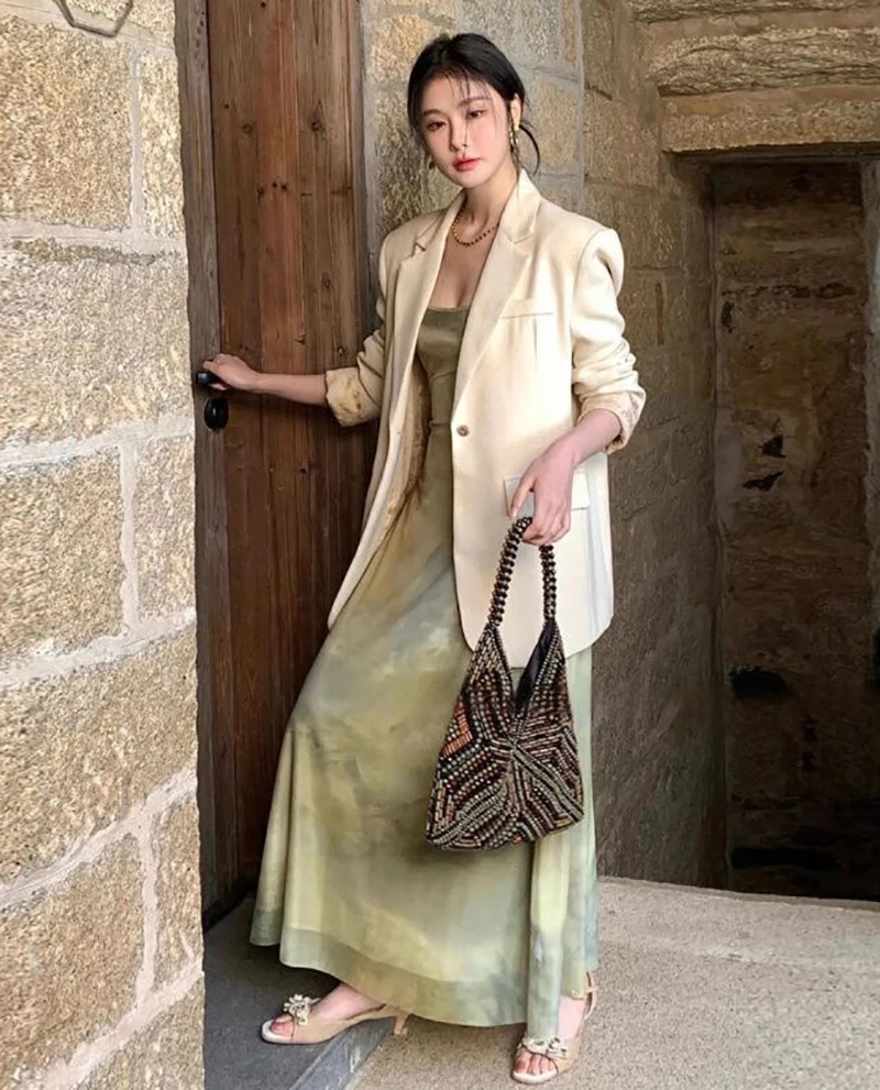 Vestidos sin mangas vestido de mujer elegante para invitados de boda invierno Tweed a cuadros rejilla cruzada paneles rayas geométricas OL