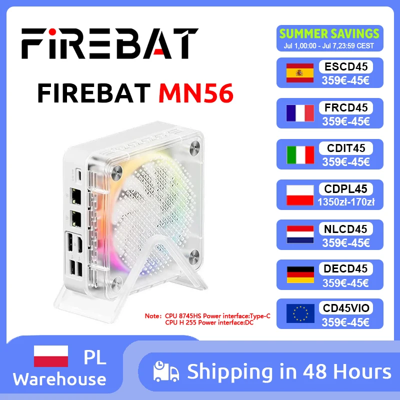 FIREBAT MN56 MINI PC Windows11 AMD R7-8745HS DDR5 16GB + 512GB SSD