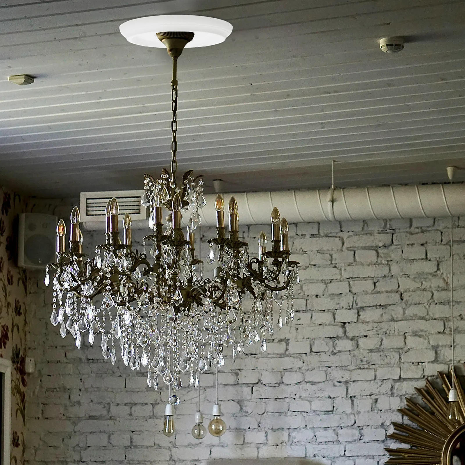 2Pcs Indoor Ceiling Medallion Lamp Base Decorative Light Fixture Holder Stable Design Easy Installation for Home Lighting
