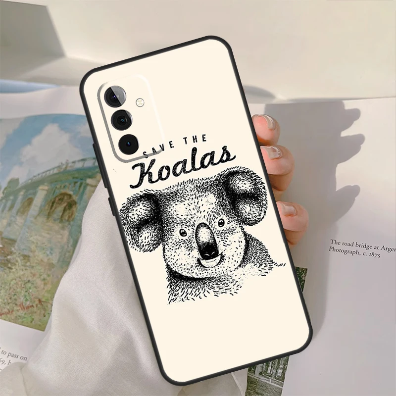 Cute Australia Koala Art Cover For Samsung Galaxy A14 A24 A34 A54 A13 A23 A33 A53 A73 A12 A22 A32 A52 A71 A51 Case