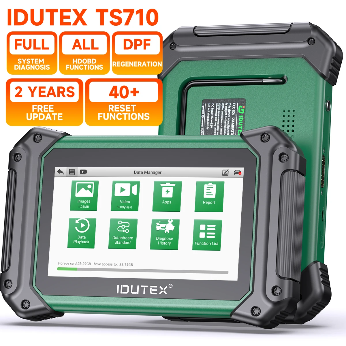 

IDUTEX TS710 HD Heavy Duty Truck Full System Diagnostic Tool OBD2 Scanner Laptop for Truck Lorry Oil DPF Regen OBD2 Scannner