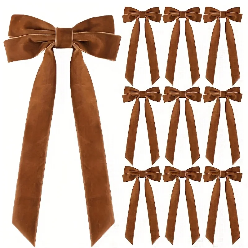 Velvet Bows - Festive Ribbon Gift Bows for Holiday Wreaths, Decorations, Rustic Crafts, For Birthdays, Weddings, Hair Accessory