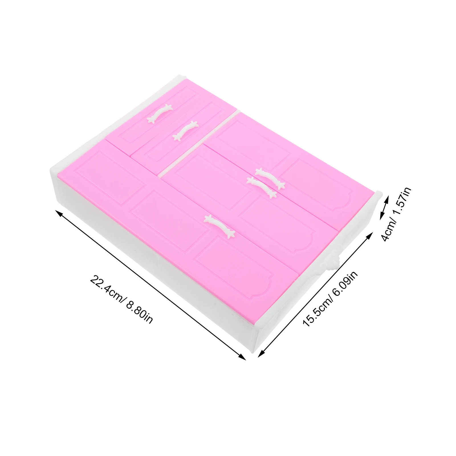 1 قطعة خزانة ملابس مصغرة لبيت الدمى: خزانة مدمجة على طراز الأميرة للأطفال منظم أثاث غرفة نوم صغيرة للعب التظاهري #3